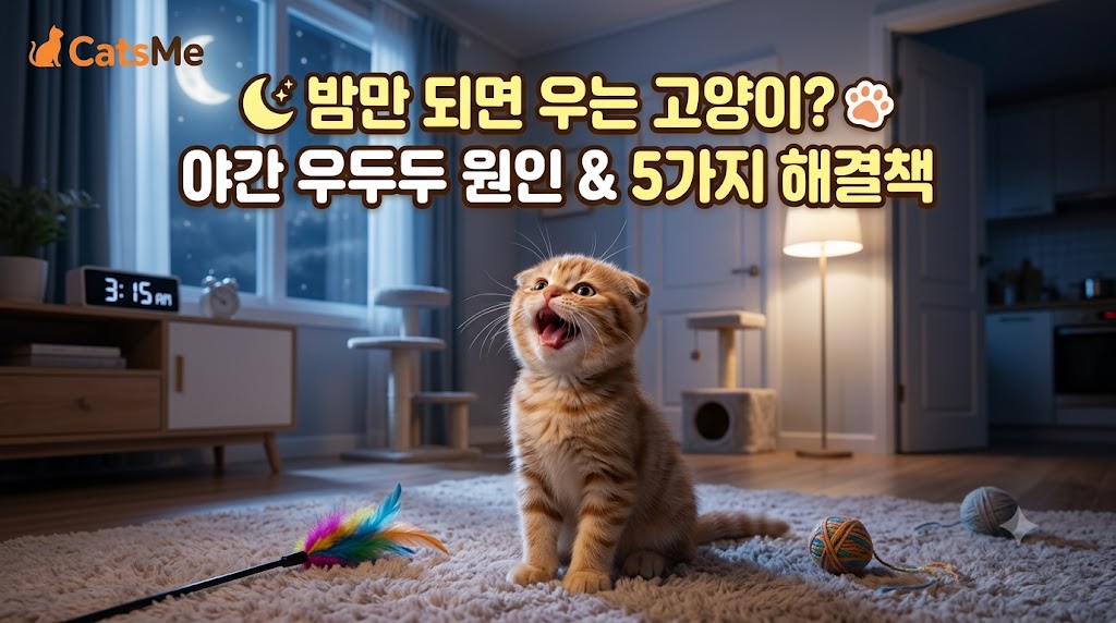 밤만 되면 우는 고양이? 야간 우두두와 울음소리의 원인 & 해결책 5가지